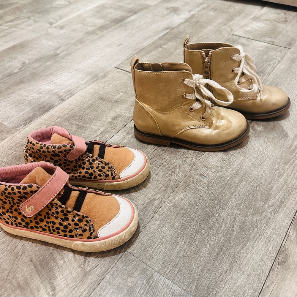 See Kai run shoes and gold boots size 10